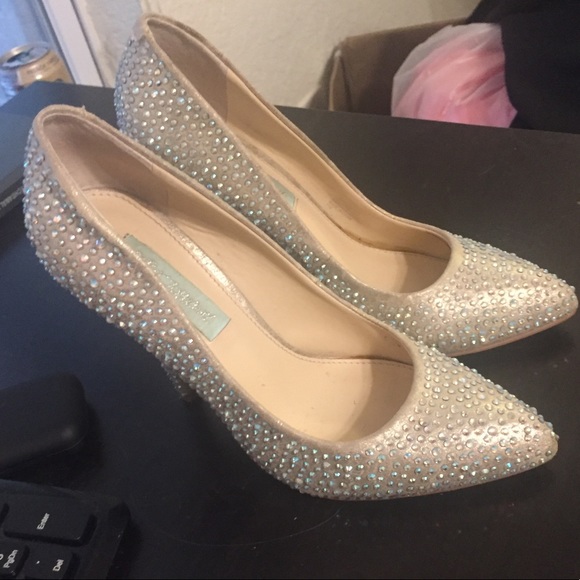 SALE Betsey Johnson D’Orsay Rhinestone SatinPumps - Picture 7 of 8